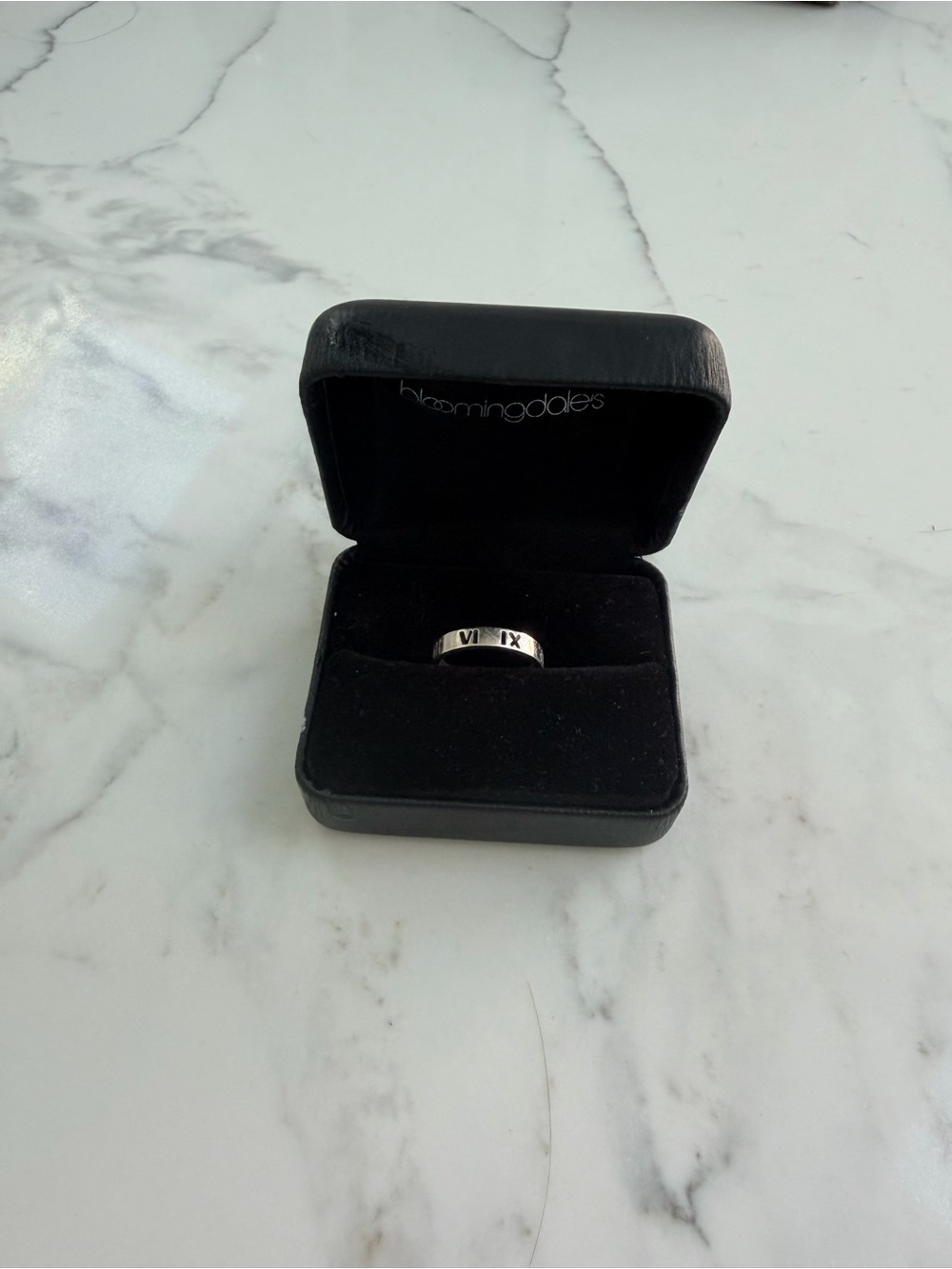 Tiffany & Co. Sterling Silver Open Roman Numeral Band Ring